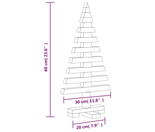 Árbol de Navidad de madera de adorno madera maciza pino 60 cm