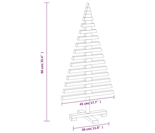 Árbol de Navidad de madera de adorno madera maciza pino 90 cm