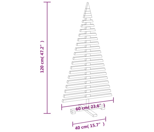 Árbol de Navidad de madera de adorno madera maciza pino 120 cm