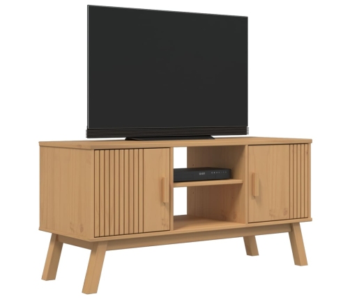 Mueble de TV OLDEN madera maciza de pino marrón 114x43x57 cm