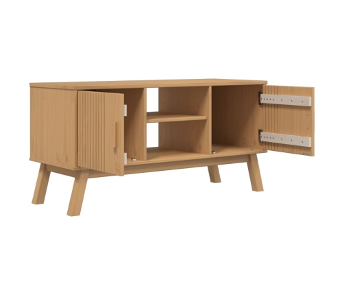 Mueble de TV OLDEN madera maciza de pino marrón 114x43x57 cm