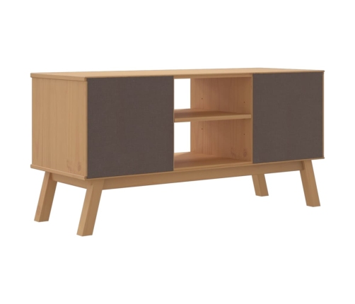 Mueble de TV OLDEN madera maciza de pino marrón 114x43x57 cm