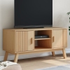 Mueble de TV OLDEN madera maciza de pino marrón 114x43x57 cm