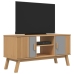 Mueble de TV OLDEN madera maciza pino gris y marrón 114x43x57cm