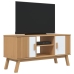 Mueble de TV OLDEN madera maciza pino blanco marrón 114x43x57cm