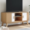 Mueble de TV OLDEN madera maciza pino blanco marrón 114x43x57cm