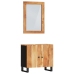 Conjunto de muebles de baño 2 piezas madera maciza de acacia