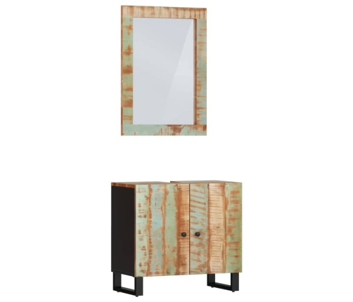 Conjunto de muebles de baño 2 piezas madera maciza reciclada