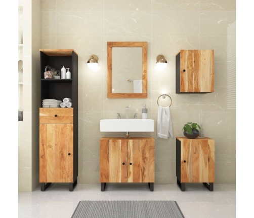 Conjunto de muebles de baño 5 piezas madera maciza de acacia