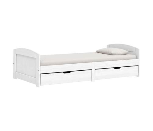 vidaXL Sofá cama con 2 cajones madera maciza pino blanca IRUN 90x200cm