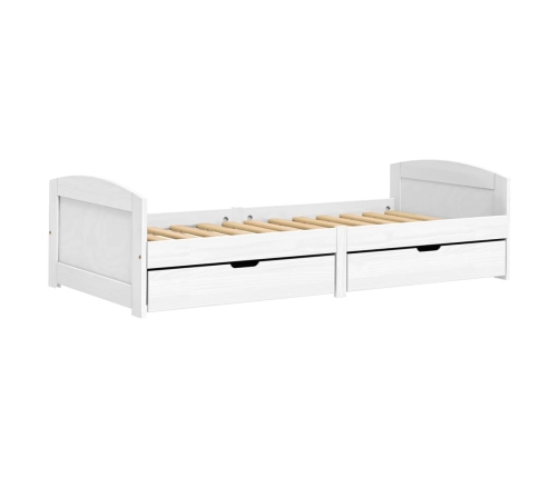 vidaXL Sofá cama con 2 cajones madera maciza pino blanca IRUN 90x200cm