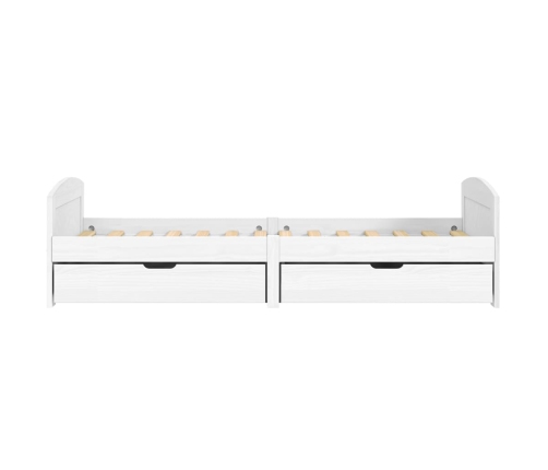 vidaXL Sofá cama con 2 cajones madera maciza pino blanca IRUN 90x200cm