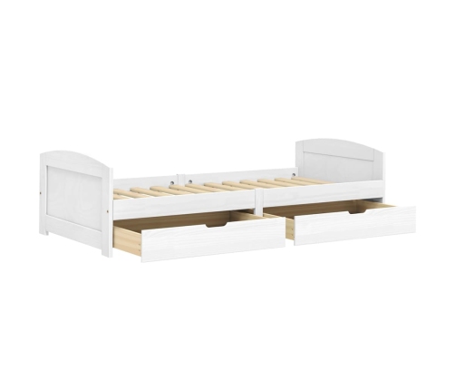 vidaXL Sofá cama con 2 cajones madera maciza pino blanca IRUN 90x200cm