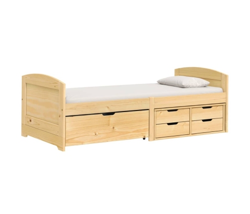 vidaXL Sofá cama con 5 cajones madera maciza pino IRUN 90x200cm