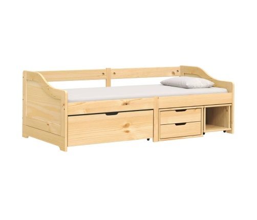 vidaXL Sofá cama con 3 cajones madera maciza pino IRUN 90x200cm