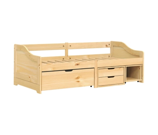 vidaXL Sofá cama con 3 cajones madera maciza pino IRUN 90x200cm