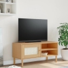 Mueble de TV SENJA aspecto ratán madera pino marrón 106x40x49cm