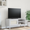 Mueble de TV SENJA aspecto ratán madera pino blanco 106x40x49cm