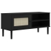 Mueble de TV SENJA aspecto ratán madera pino negro 106x40x49 cm