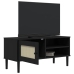 Mueble de TV SENJA aspecto ratán madera pino negro 106x40x49 cm