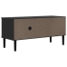 Mueble de TV SENJA aspecto ratán madera pino negro 106x40x49 cm