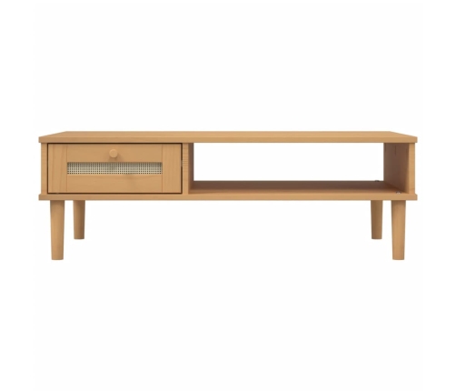 vidaXL Mesa de centro SENJA aspecto ratán madera marrón 100x55x33 cm