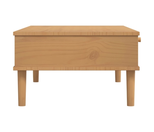 Mesa de centro SENJA aspecto ratán madera marrón 100x55x33 cm