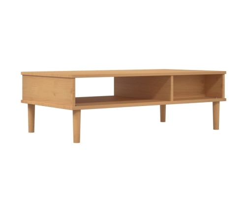 vidaXL Mesa de centro SENJA aspecto ratán madera marrón 100x55x33 cm