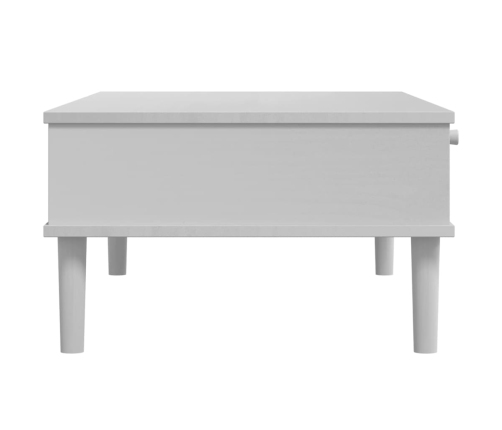 Mesa de centro SENJA aspecto ratán madera blanco 100x55x33 cm