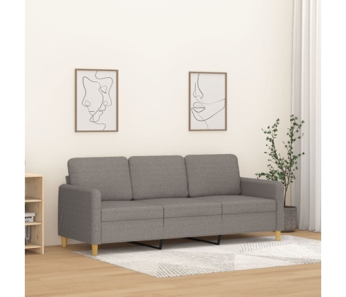 Sofá de 3 plazas de tela gris taupe 180 cm