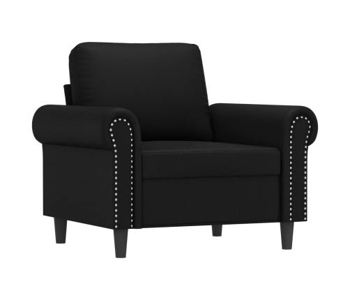 Sillón cuero sintético negro 60 cm