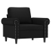 Sillón cuero sintético negro 60 cm