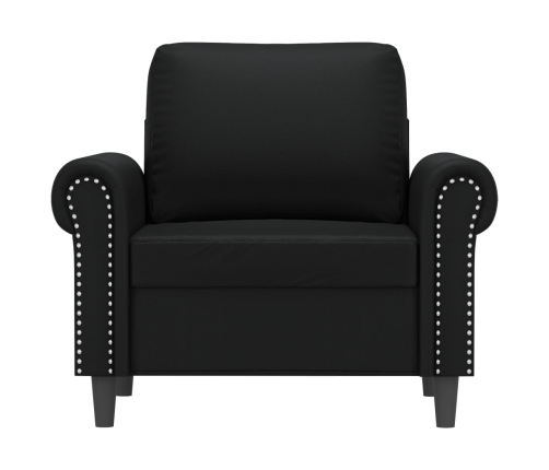 Sillón cuero sintético negro 60 cm