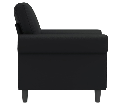 Sillón cuero sintético negro 60 cm