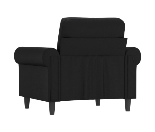 Sillón cuero sintético negro 60 cm