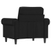 Sillón cuero sintético negro 60 cm