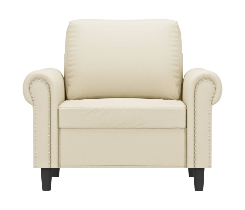 Sillón cuero sintético crema 60 cm