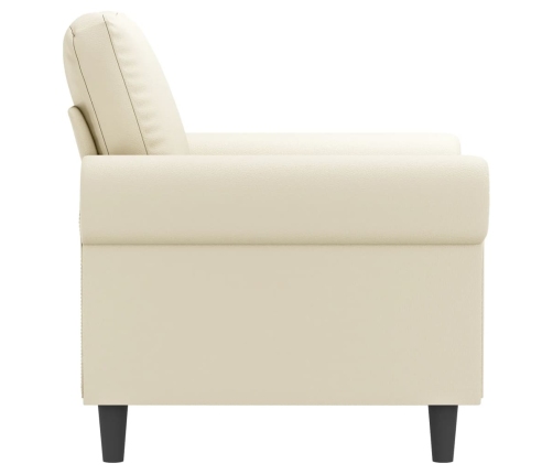 Sillón cuero sintético crema 60 cm