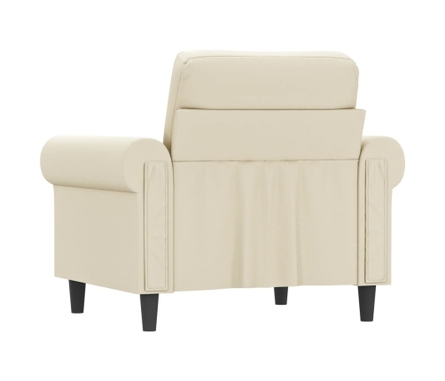 Sillón cuero sintético crema 60 cm