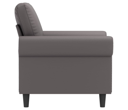 Sillón cuero sintético gris 60 cm