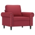 Sillón cuero sintético rojo tinto 60 cm