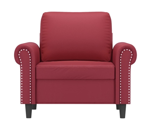 Sillón cuero sintético rojo tinto 60 cm