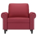 Sillón cuero sintético rojo tinto 60 cm