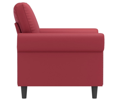 Sillón cuero sintético rojo tinto 60 cm