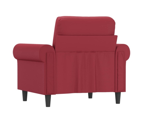 Sillón cuero sintético rojo tinto 60 cm