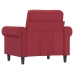 Sillón cuero sintético rojo tinto 60 cm