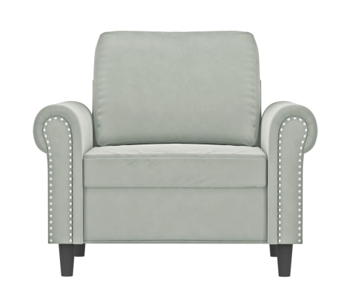 Sillón de terciopelo gris claro 60 cm