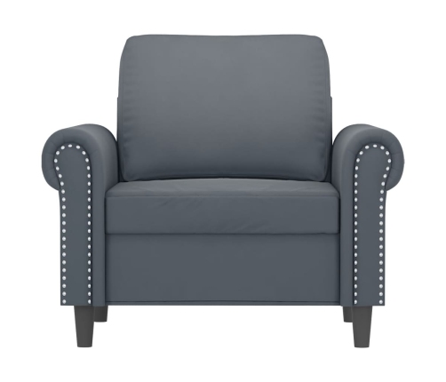 Sillón de terciopelo gris oscuro 60 cm