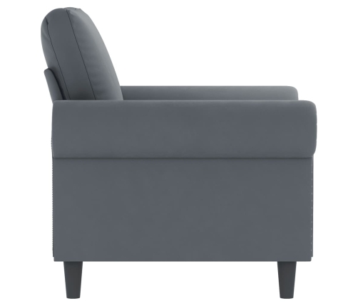 Sillón de terciopelo gris oscuro 60 cm