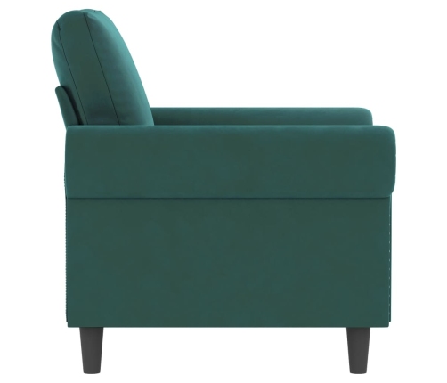 Sillón de terciopelo verde oscuro 60 cm